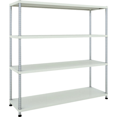 ＴＲＵＳＣＯ　スチールラック　フェニックスラック　１５００Ｘ４５０　４段　Ｗ色　抗菌粉体塗装 PER-5544-W