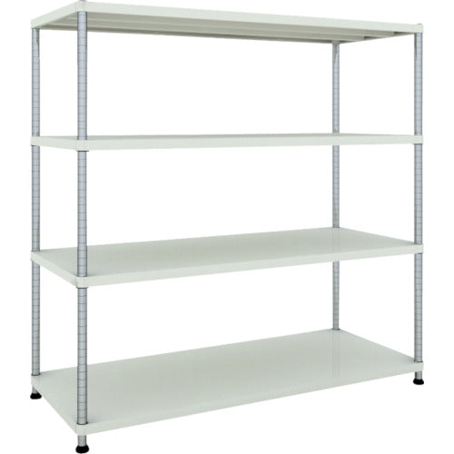 ＴＲＵＳＣＯ　スチールラック　フェニックスラック　１５００Ｘ６００　４段　Ｗ色　抗菌粉体塗装 PER-5564-W