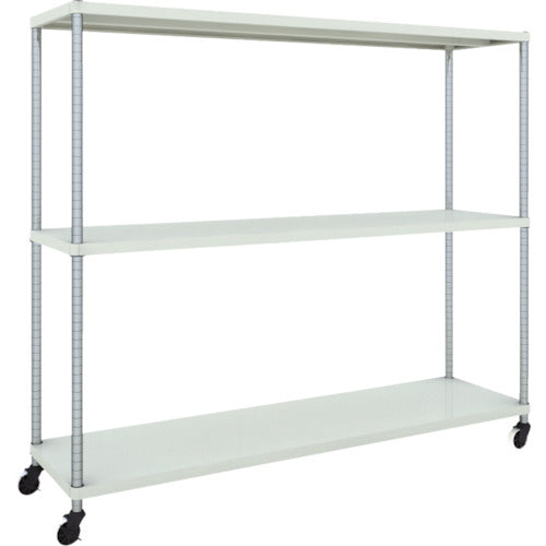 ＴＲＵＳＣＯ　スチールラック　フェニックスラック　１８００Ｘ４５０　３段　Ｕ車輪付　Ｗ色　抗菌粉体塗装 PER-5643-U125-W