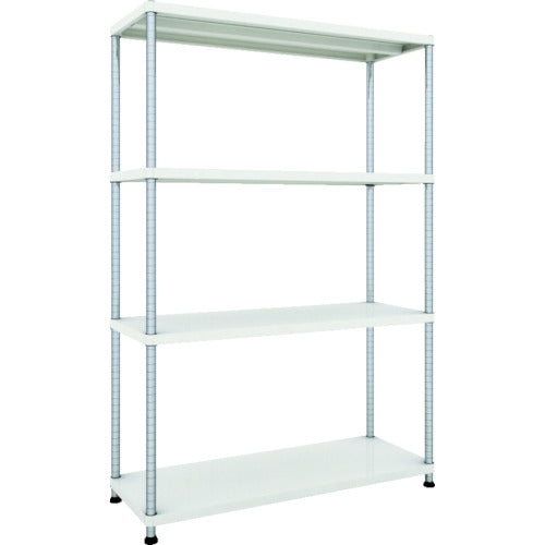 ＴＲＵＳＣＯ　スチールラック　フェニックスラック　１２００Ｘ４５０　４段　Ｗ色　抗菌粉体塗装 PER-6444-W