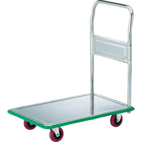 【取寄品】 ＴＲＵＳＣＯ オールＳＵＳ製運搬車 固定式 ７４０Ｘ４８０ 省音ウレタン車 SUS-108NU 【送料都度見積】