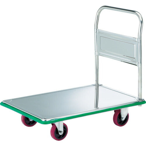 【取寄品】 ＴＲＵＳＣＯ オールＳＵＳ製運搬車 固定式 ９１５Ｘ６１５ 省音ウレタン車 SUS-302NU 【送料都度見積】