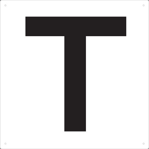 ＴＲＵＳＣＯ　表示板　アルファベット「Ｔ」　４２０Ｘ４２０ TAEH-T