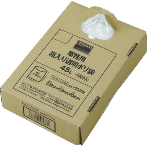 ＴＲＵＳＣＯ まとめ買い 業務用ポリ袋 透明・箱入り ０．０５Ｘ１２０Ｌ （１００枚入） X0120N