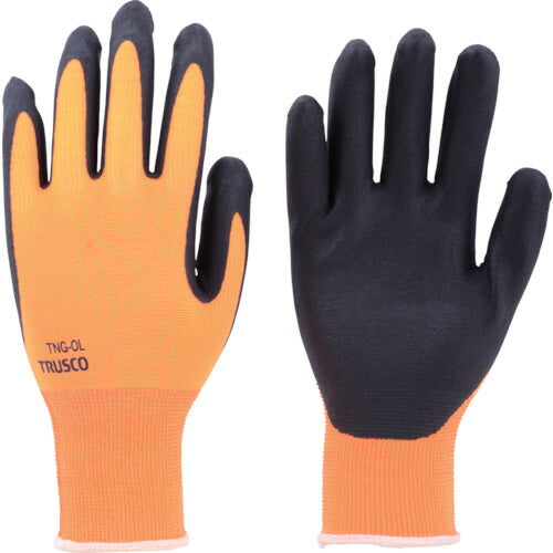 【取寄品】 ＴＲＵＳＣＯ 液晶対応すべり止め付ニトリル手袋 オレンジ Ｌ TNG-OL 【送料都度見積】