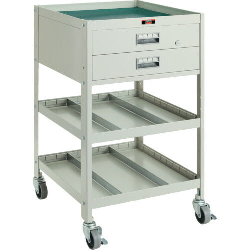 ＴＲＵＳＣＯ　アングル式ツールワゴン　ＢＵＷＦ型ワゴン　５００Ｘ５３０ＸＨ９００　３段　２段引出付 BUWF-2