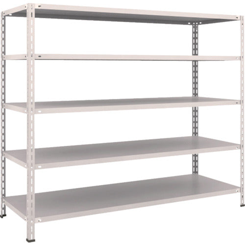 ＴＲＵＳＣＯ　スチールラック　軽量棚　中棚ボルトレス型１８００Ｘ６００Ｘ１５００　５段　ネオグレー L56W-15(NG)