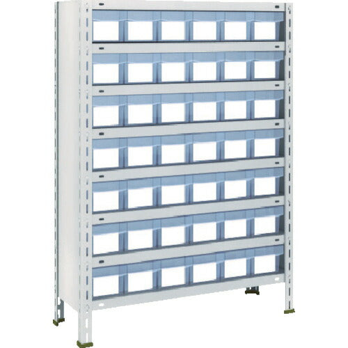 ＴＲＵＳＣＯ　スチールラック　軽量棚　８７５Ｘ３００Ｘ１２００　樹脂引出透明　小Ｘ４２　ネオグレー 43V-808C7(NG)