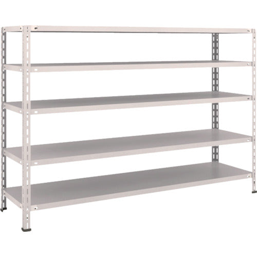 ＴＲＵＳＣＯ　スチールラック　軽量棚　中棚ボルトレス型１８００Ｘ４５０Ｘ１２００　５段　ネオグレー L46X-15(NG)