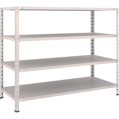 ＴＲＵＳＣＯ　スチールラック　軽量棚　中棚ボルトレス型１５００Ｘ６００Ｘ１２００　４段　ネオグレー L45W-14(NG)