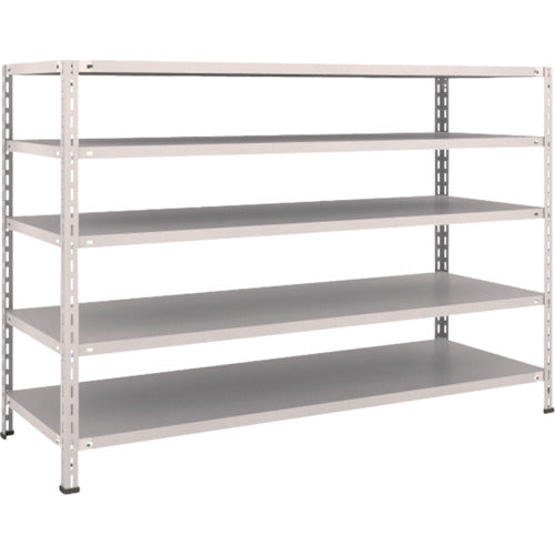 ＴＲＵＳＣＯ　スチールラック　軽量棚　中棚ボルトレス型１８００Ｘ６００Ｘ１２００　５段　ネオグレー L46W-15(NG)