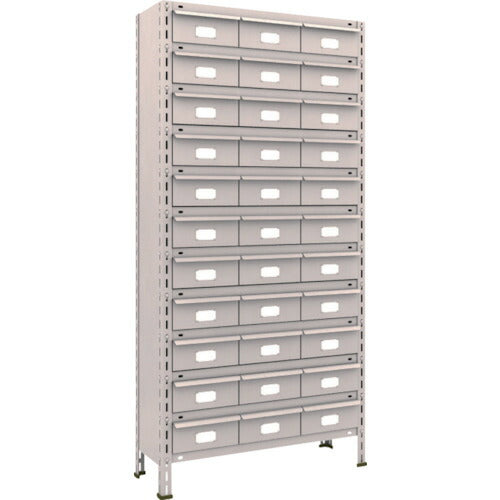 ＴＲＵＳＣＯ　スチールラック　軽量棚　８７５Ｘ３００Ｘ１８００　スチール引出　大Ｘ３３　ネオグレー 63V-812B11(NG)