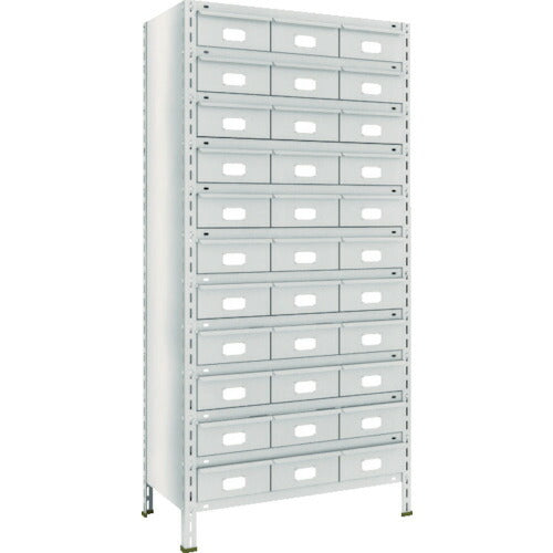 ＴＲＵＳＣＯ　スチールラック　軽量棚　８７５Ｘ４５０Ｘ１８００　スチール引出　大Ｘ３３　ネオグレー 63X-812B11(NG)