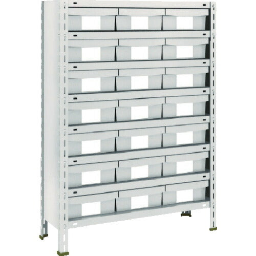 ＴＲＵＳＣＯ　スチールラック　軽量棚　８７５Ｘ３００Ｘ１２００　樹脂引出ＮＧ　小Ｘ２１　ネオグレー 43V-808F7(NG)