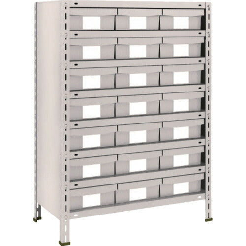 ＴＲＵＳＣＯ　スチールラック　軽量棚　８７５Ｘ４５０Ｘ１２００　樹脂引出ＮＧ　大Ｘ２１　ネオグレー 43X-808F7(NG)
