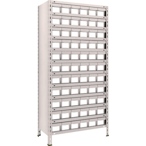 ＴＲＵＳＣＯ　スチールラック　軽量棚　８７５Ｘ４５０Ｘ１８００　樹脂引出ＮＧ　小Ｘ６６　ネオグレー 63X-812E11(NG)