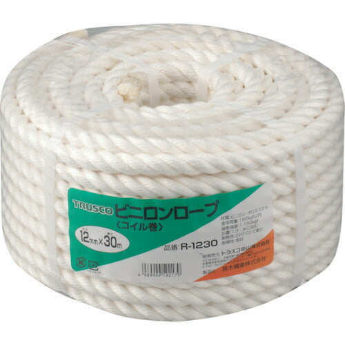 ＴＲＵＳＣＯ　ビニロンロープ　３つ打　線径１２ｍｍＸ長さ３０ｍ R-1230