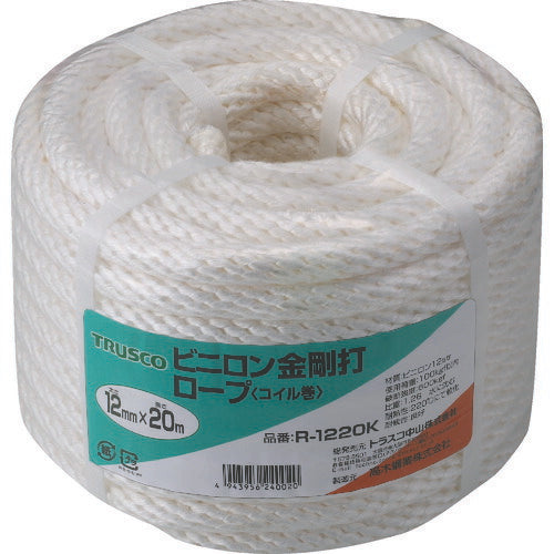 ＴＲＵＳＣＯ　ビニロンロープ　金剛打　線径１２ｍｍＸ長さ２０ｍ R-1220K