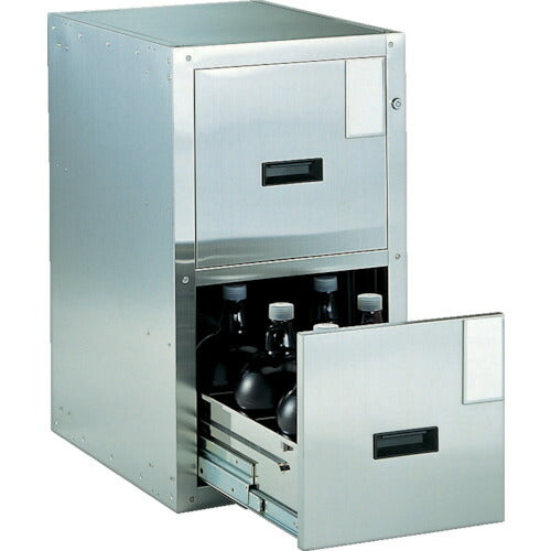 ＴＲＵＳＣＯ 耐震薬品庫 ４５５Ｘ６００ＸＨ８００ ２段引出型 SY-2