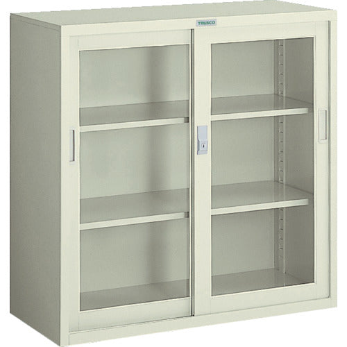 ＴＲＵＳＣＯ 耐薬品保管庫 ガラス引違型 ８８０Ｘ４００ＸＨ８８０ T-303G