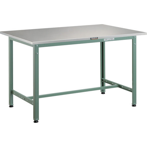 ＴＲＵＳＣＯ　軽荷重作業台（３００ｋｇ）ＡＥ型　１２００Ｘ７５０ＸＨ７４０　ステンレス張り　グリーン色 AES-1200