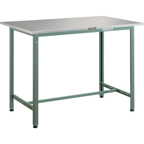 ＴＲＵＳＣＯ　軽荷重立作業台（３００ｋｇ）ＨＡＥ型　１５００Ｘ７５０ＸＨ９００　ステンレス張り　グリーン色 HAES-1500