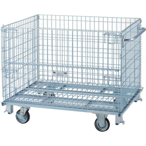 ＴＲＵＳＣＯ　ネットパレット　ハンドル　キャスター付　間口１２００Ｘ奥行１０００Ｘ高さ９９３　７００ｋｇ TNP4NSH