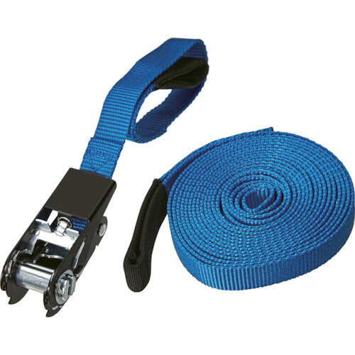 ＴＲＵＳＣＯ　簡易結束ベルト　２５ｍｍＸ５ｍ　アイタイプ　青（ラチェット機能あり） TSB-255I-B
