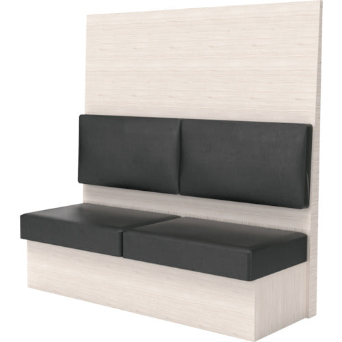 【取寄品】 ＴＲＵＳＣＯ ミーティングベンチシングル Ｈ１８００ＸＷ１５００ＸＤ５７５木目ホワイト 生地レザーブラック MBS64WLBK 【送料都度見積】