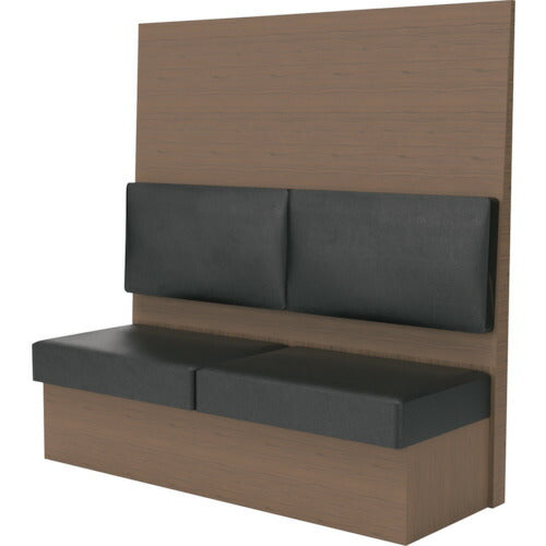 【取寄品】 ＴＲＵＳＣＯ ミーティングベンチシングル Ｈ１８００ＸＷ１８００ＸＤ５１０木目タークブラウン 生地レザーブラック MBS66DBLBK 【送料都度見積】