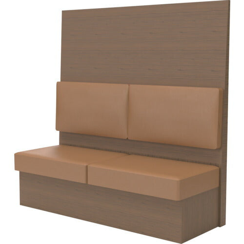 【取寄品】 ＴＲＵＳＣＯ ミーティングベンチシングル Ｈ１８００ＸＷ１８００ＸＤ５１０木目タークブラウン 生地レザーブラウン MBS66DBLBR 【送料都度見積】