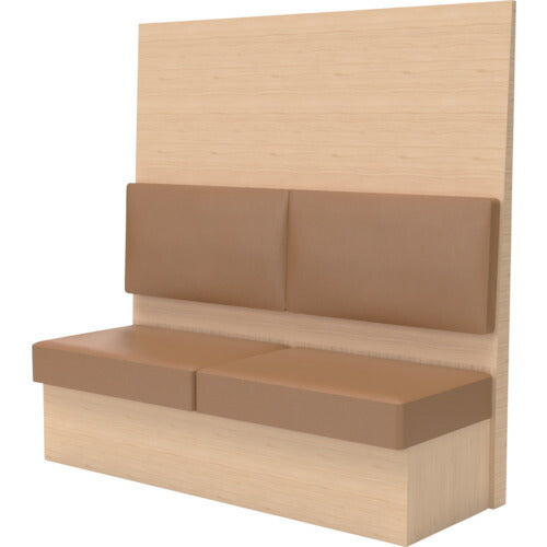 【取寄品】 ＴＲＵＳＣＯ ミーティングベンチシングル Ｈ１８００ＸＷ１５００ＸＤ５７５木目ナチュラル 生地レザーブラウン MBS64NLBR 【送料都度見積】