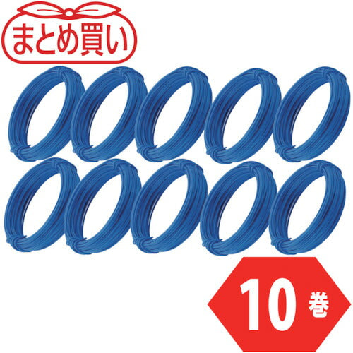 ＴＲＵＳＣＯ　まとめ買い　カラー針金　小巻タイプ　青　１８番手　線径１．２ｍｍ×１０ｍ　１０本 TCWS-12B-10P