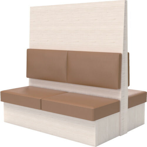 【取寄品】 ＴＲＵＳＣＯ ミーティングベンチダブル Ｈ１５００ＸＷ１８００ＸＤ９６０木目ホワイト 生地レザーブラウン MBW56WLBR 【送料都度見積】