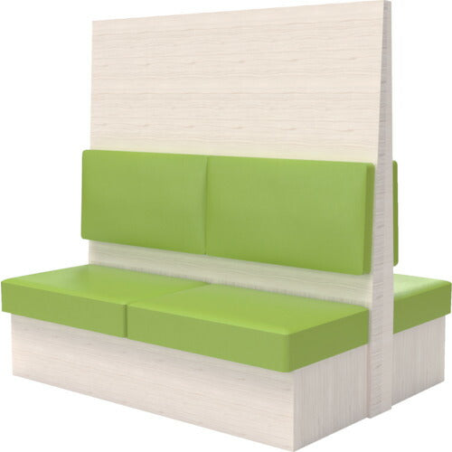 【取寄品】 ＴＲＵＳＣＯ ミーティングベンチダブル Ｈ１５００ＸＷ１８００ＸＤ９６０木目ホワイト 生地レザーグリーン MBW56WLGR 【送料都度見積】