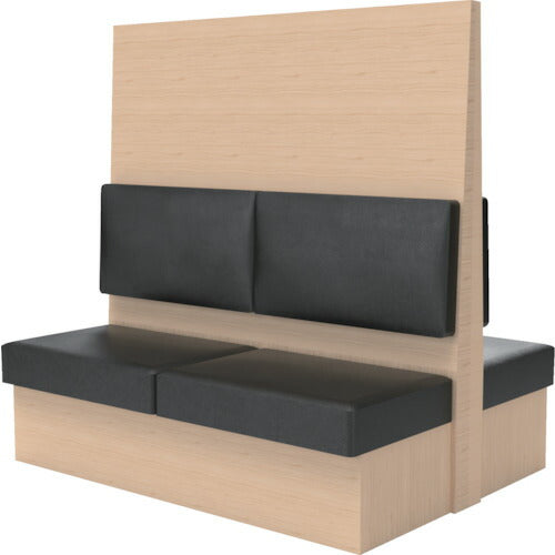 【取寄品】 ＴＲＵＳＣＯ ミーティングベンチダブル Ｈ１５００ＸＷ１５００ＸＤ１１５０木目ナチュラル 生地レザーブラック MBW54NLBK 【送料都度見積】