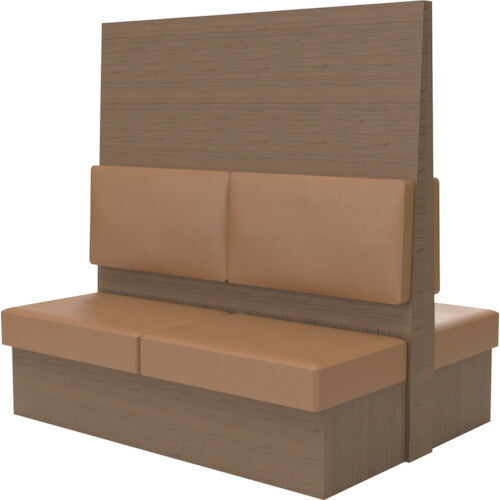 【取寄品】 ＴＲＵＳＣＯ ミーティングベンチダブル Ｈ１５００ＸＷ１５００ＸＤ１１５０木目タークブラウン 生地レザーブラウン MBW54DBLBR 【送料都度見積】