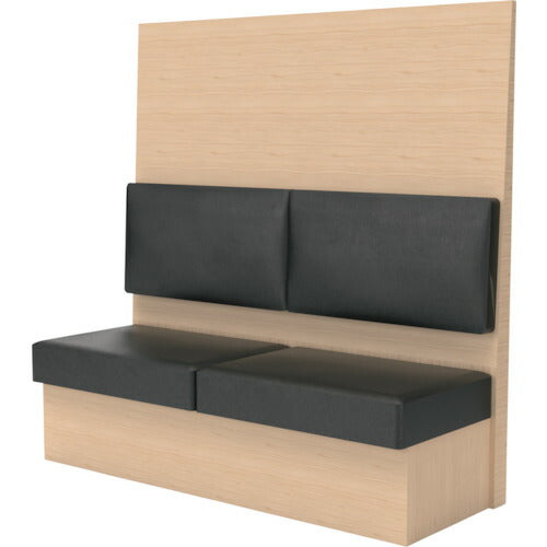 【取寄品】 ＴＲＵＳＣＯ ミーティングベンチシングル Ｈ１５００ＸＷ１８００ＸＤ５１０木目ナチュラル 生地レザーブラック MBS56NLBK 【送料都度見積】