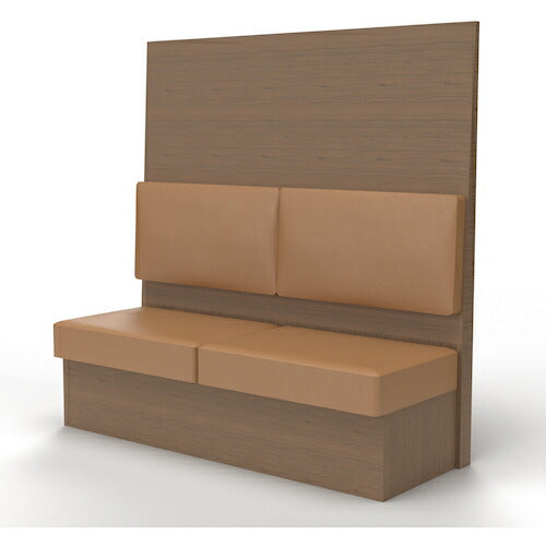 【取寄品】 ＴＲＵＳＣＯ ミーティングベンチシングル Ｈ１５００ＸＷ１５００ＸＤ５７５木目ダークブラウン 生地レザーブラウン MBS54DBLBR 【送料都度見積】