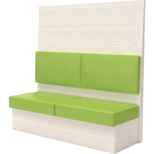 【取寄品】 ＴＲＵＳＣＯ ミーティングベンチシングル Ｈ１５００ＸＷ１８００ＸＤ５１０木目ホワイト 生地レザーグリーン MBS56WLGR 【送料都度見積】