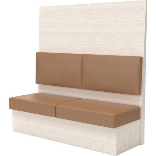 【取寄品】 ＴＲＵＳＣＯ ミーティングベンチシングル Ｈ１５００ＸＷ１５００ＸＤ５７５木目ホワイト 生地レザーブラウン MBS54WLBR 【送料都度見積】