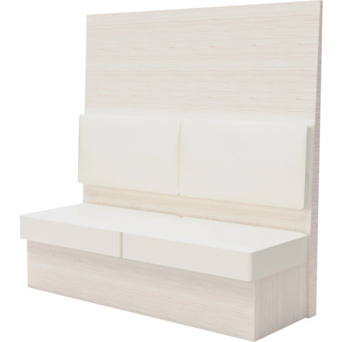 【取寄品】 ＴＲＵＳＣＯ ミーティングベンチシングル Ｈ１５００ＸＷ１５００ＸＤ５７５木目ホワイト 生地レザーホワイト MBS54WLW 【送料都度見積】