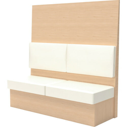 【取寄品】 ＴＲＵＳＣＯ ミーティングベンチシングル Ｈ１５００ＸＷ１８００ＸＤ５１０木目ナチュラル 生地レザーホワイト MBS56NLW 【送料都度見積】