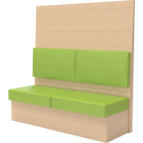 【取寄品】 ＴＲＵＳＣＯ ミーティングベンチシングル Ｈ１５００ＸＷ１５００ＸＤ５７５木目ナチュラル 生地レザーグリーン MBS54NLGR 【送料都度見積】