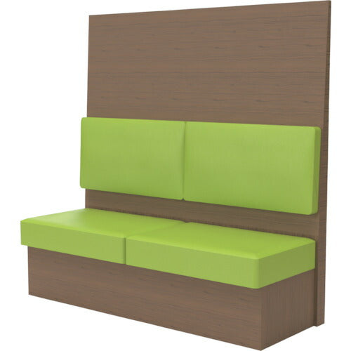 【取寄品】 ＴＲＵＳＣＯ ミーティングベンチシングル Ｈ１５００ＸＷ１８００ＸＤ５１０木目ダークブラウン 生地レザーグリーン MBS56DBLGR 【送料都度見積】