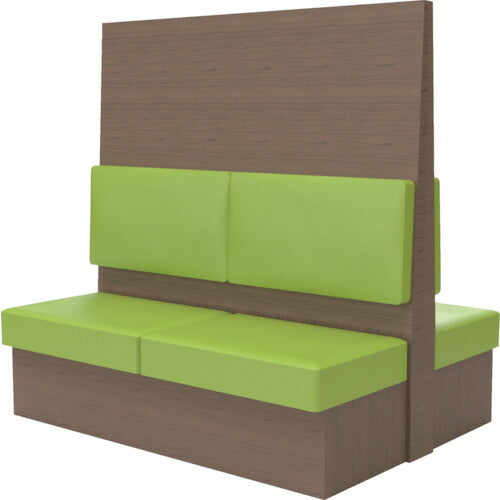 【取寄品】 ＴＲＵＳＣＯ ミーティングベンチダブル Ｈ１８００ＸＷ１８００ＸＤ９６０木目タークブラウン 生地レザーグリーン MBW66DBLGR 【送料都度見積】