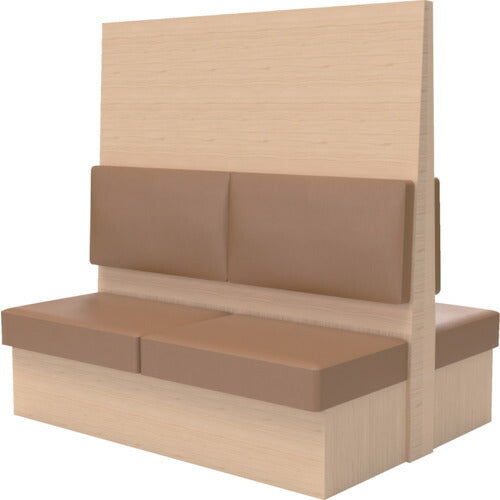 【取寄品】 ＴＲＵＳＣＯ ミーティングベンチダブル Ｈ１８００ＸＷ１５００ＸＤ１１５０木目ナチュラル 生地レザーブラウン MBW64NLBR 【送料都度見積】