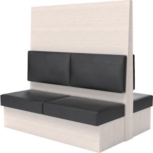 【取寄品】 ＴＲＵＳＣＯ ミーティングベンチダブル Ｈ１８００ＸＷ１８００ＸＤ９６０木目ホワイト 生地レザーブラック MBW66WLBK 【送料都度見積】