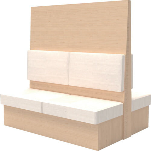 【取寄品】 ＴＲＵＳＣＯ ミーティングベンチダブル Ｈ１８００ＸＷ１８００ＸＤ９６０木目ナチュラル 生地レザーホワイト MBW66NLW 【送料都度見積】