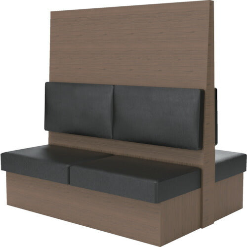 【取寄品】 ＴＲＵＳＣＯ ミーティングベンチダブル Ｈ１８００ＸＷ１５００ＸＤ１１５０木目タークブラウン 生地レザーブラック MBW64DBLBK 【送料都度見積】